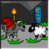 Sheep fighting goat game